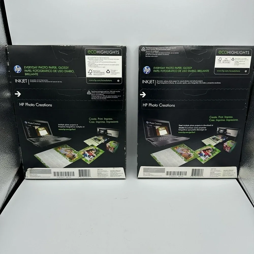 HP Printer Photo Paper Q8723A Glossy 2 Packages Of 50 Sheets Inkjet Germany New